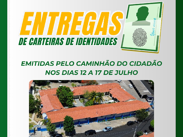 CARTEIRAS DE IDENTIDADE JÁ DISPONÍVEIS!