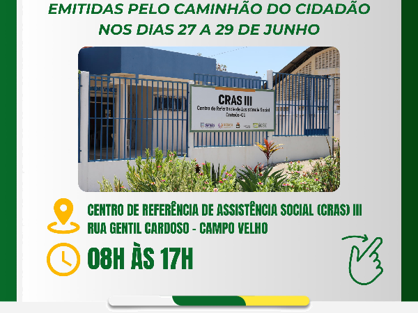 CARTEIRAS DE IDENTIDADE JÁ DISPONÍVEIS CRAS III.