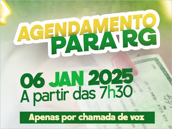 Agendamento para o RG.